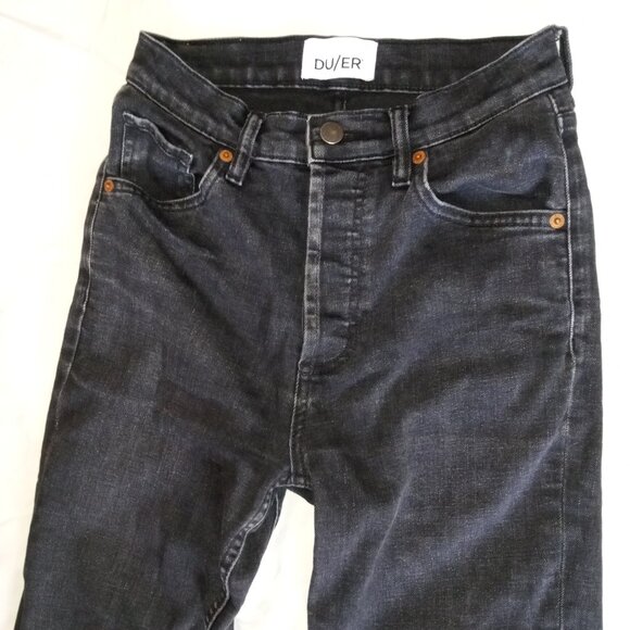 Duer Straight High Rise Black Jeans Womens 25x29 - Picture 10 of 12